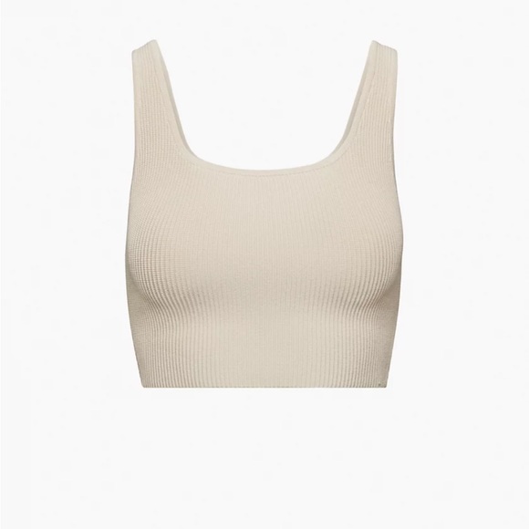 ✨SOLD✨ Aritzia Cropped Tank - Sculpt Knit Matte Pearl- XS - Picture 4 of 10